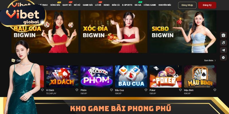 Kho game bài phong phú
