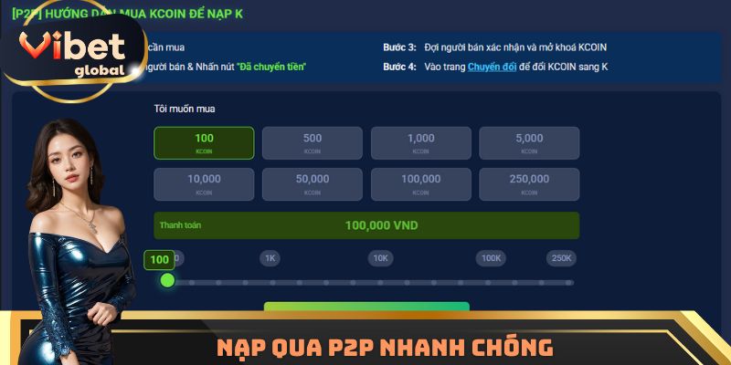 Nạp qua P2P nhanh chóng