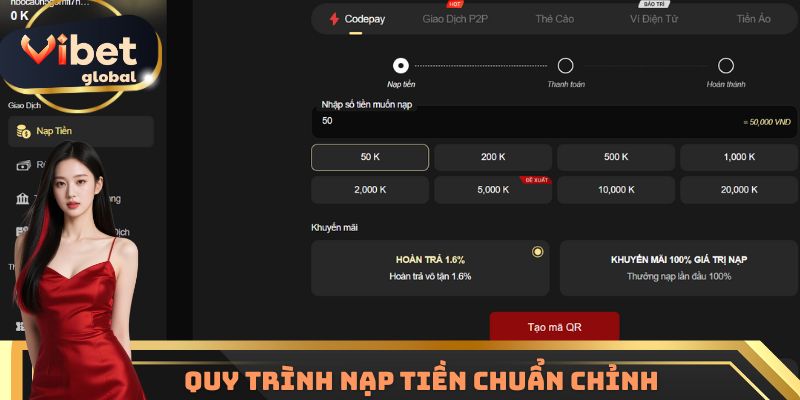 Quy trình nạp tiền chuẩn chỉnh